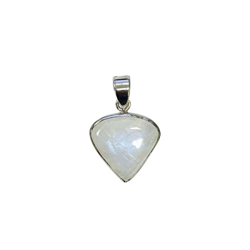 Pendentif pierre de lune goutte sur argent 0.925 rhodié