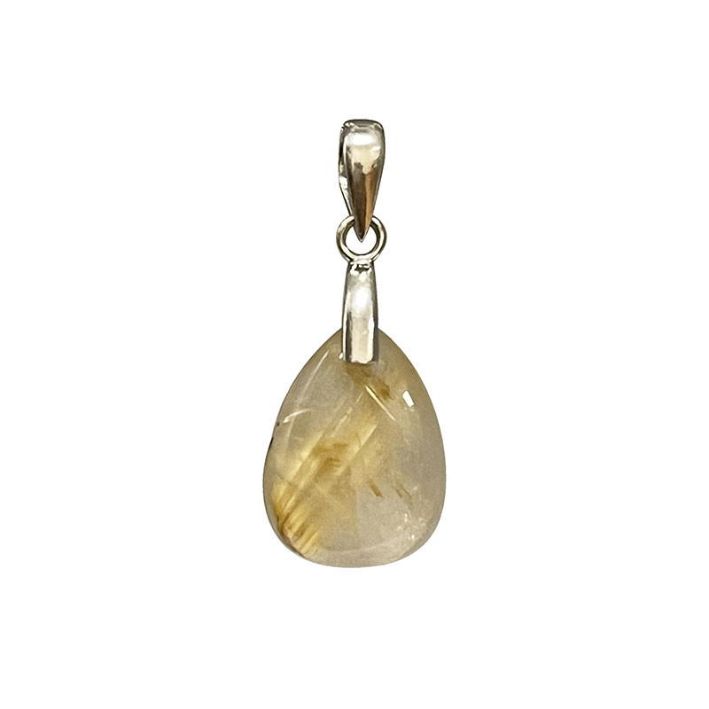 Pendentif Quartz rutile - argent 925 rhodié