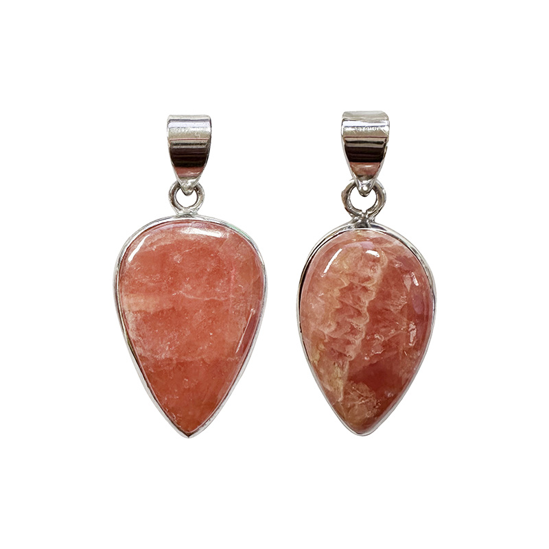 Pendentif rhodochrosite argent 0.925 rhodié - la pièce