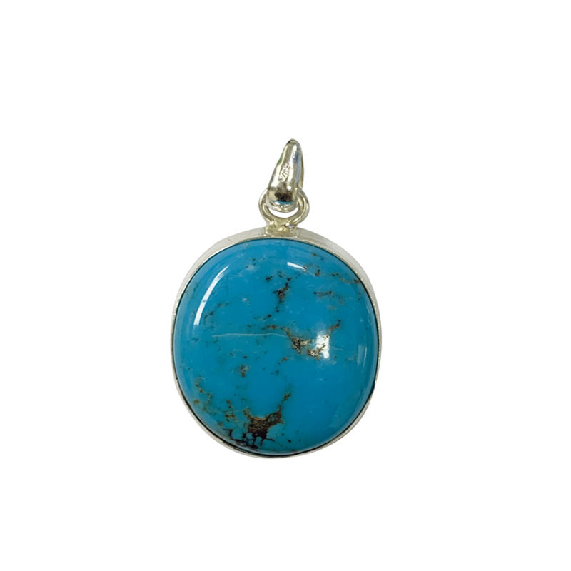 Pendentif turquoise népal oval argent 0.925