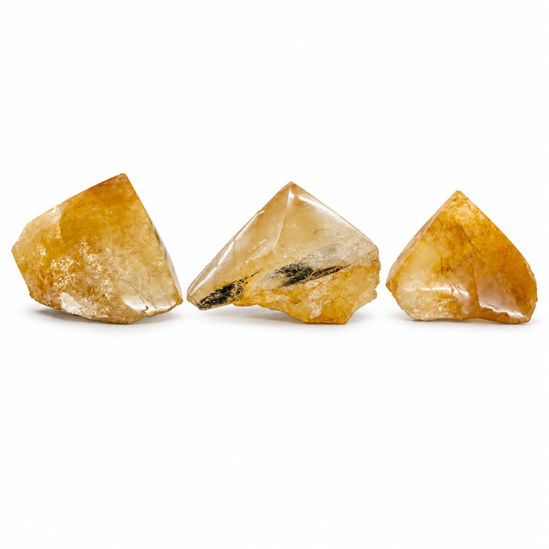 Pointe polie Quartz Hématoïde jaune