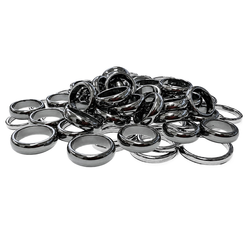 Joncs hematite bombés 6 ou 10 mm lot de 40 pièces