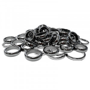 Joncs hematite bombés 6 ou 10 mm lot de 40 pièces