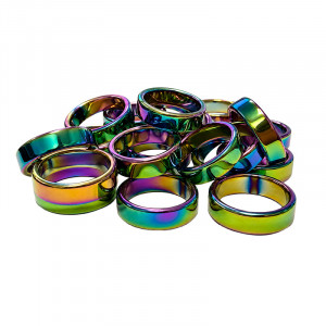 Joncs hematite et titane 6mm lot 20 pcs