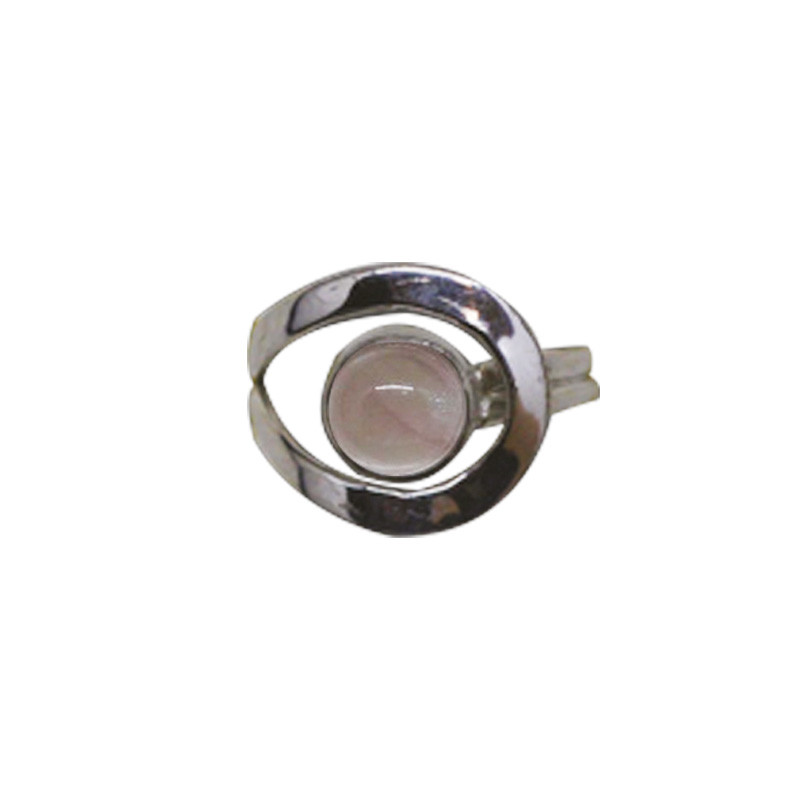 Bague réglable Quartz Rose et Argent 0.925 Rhodié - La pièce