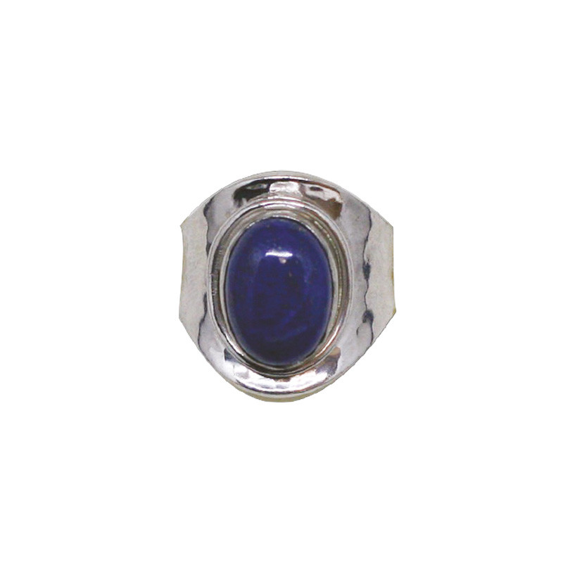 Bague Réglable Lapis Lazuli et Argent 0.925 Rhodié  - La pièce