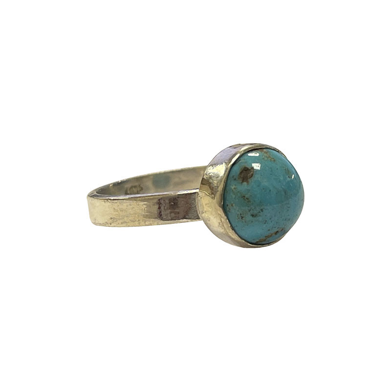 Bague ronde - Turquoise sertie - argent 0.25 - la pièce