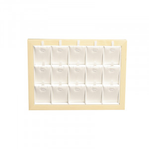 Plateau pendentifs blanc bords en bois