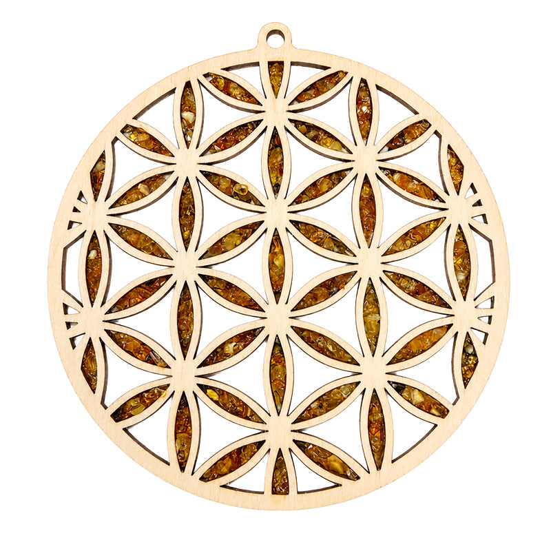 Magnet Vitrage ambré – Arbre de Vie ou Fleur de Vie