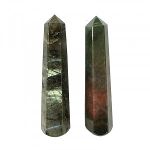 Pointe de massage - Labradorite ou Jaspe sanguin - La pièce