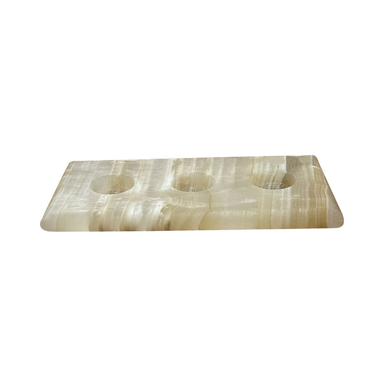 Bougeoir 3 trous aragonite