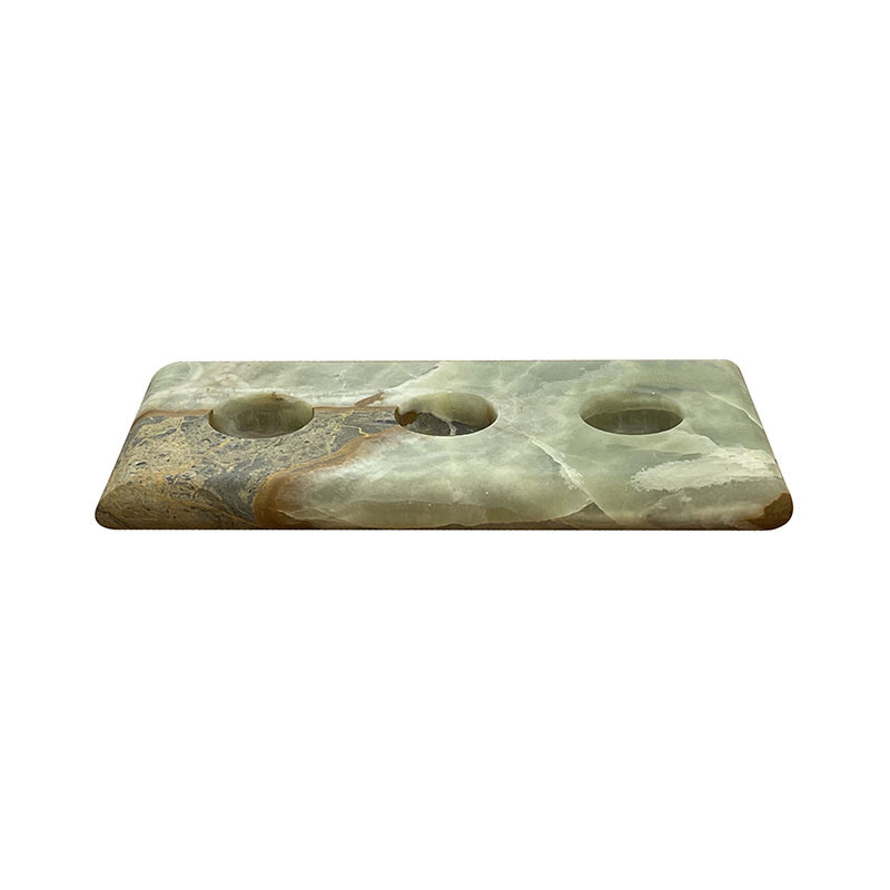Bougeoir 3 trous aragonite