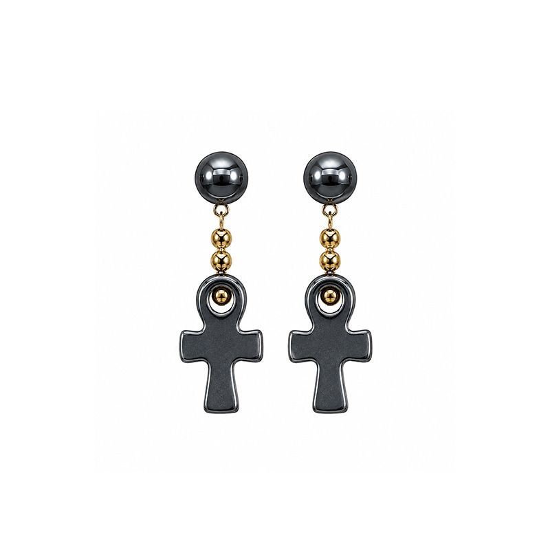Boucles d'oreilles hématite - 10 pièces