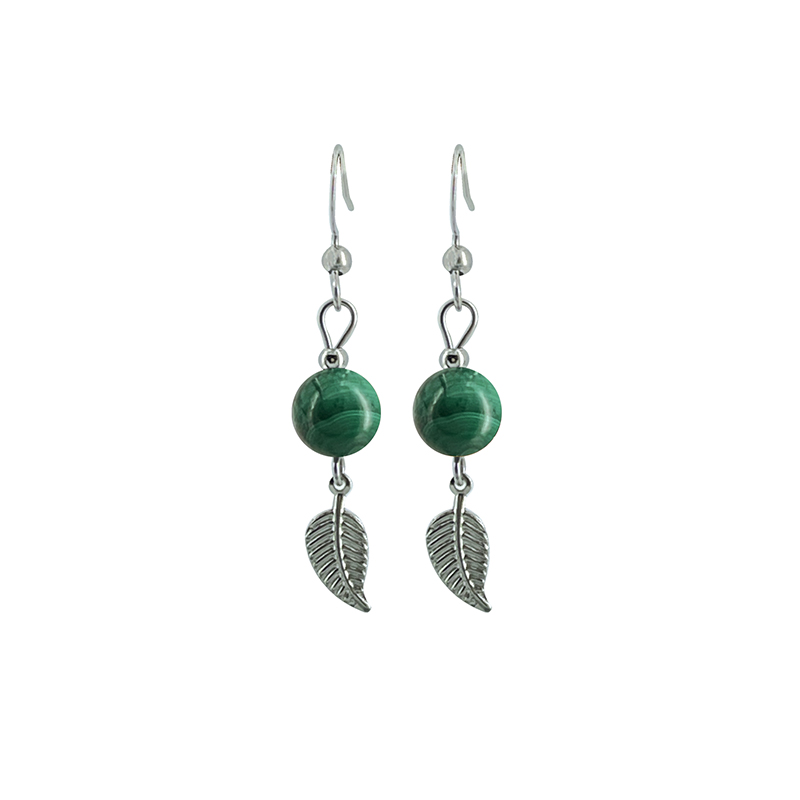 Boucles d'oreilles - Feuille acier - La paire