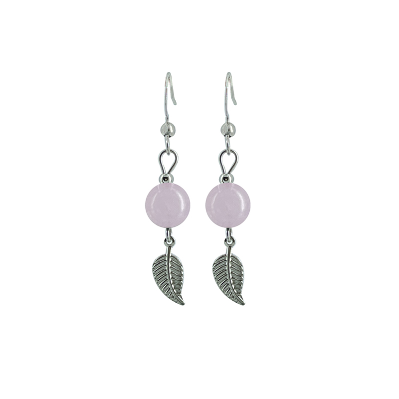 Boucles d'oreilles - Feuille acier - La paire