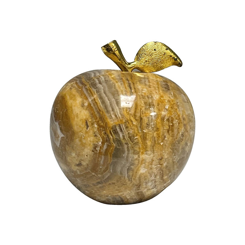 Pomme onyx avec feuille - 6 pièces