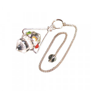 Pendule chakra cristal biterminé 4.5cm
