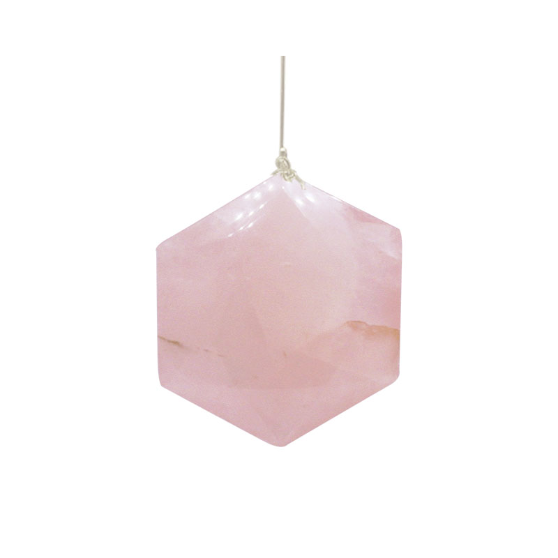 Pendule Quartz rose Hexagone