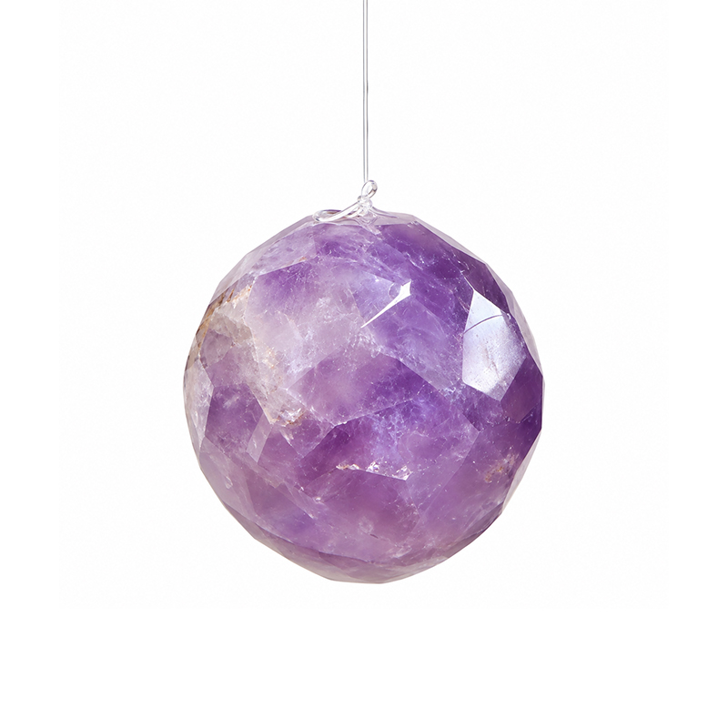 Pendule sphère facettée Améthyste sur fil nylon