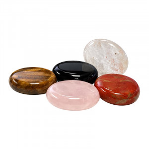 Pierre plate - lot de 5 pièces - différentes pierres