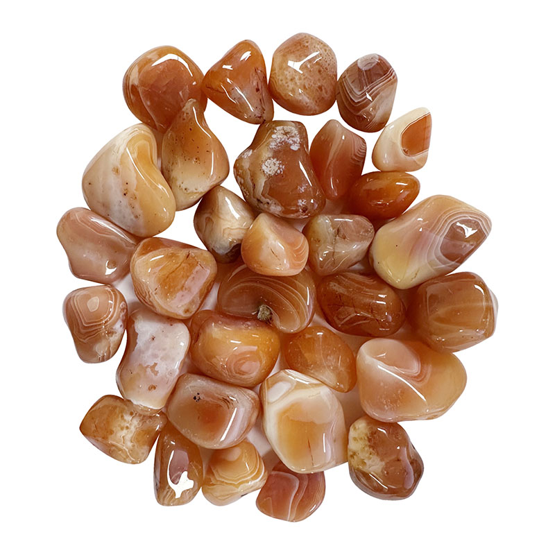 Agate cornaline Botswana pierres roulées 500 grs