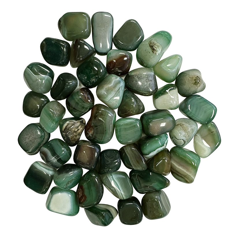 Agate teintée verte pierres roulées 1KG