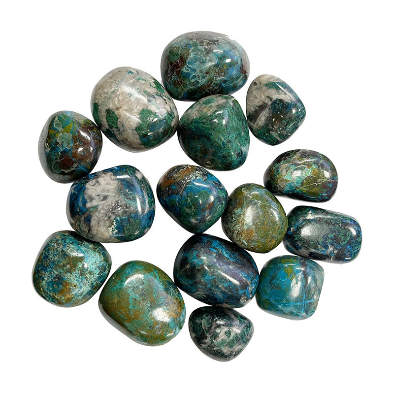 Chrysocolle du Pérou pierres roulées 250 grs