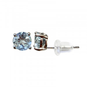 Puces oreilles topaze facettée montage Argent 925