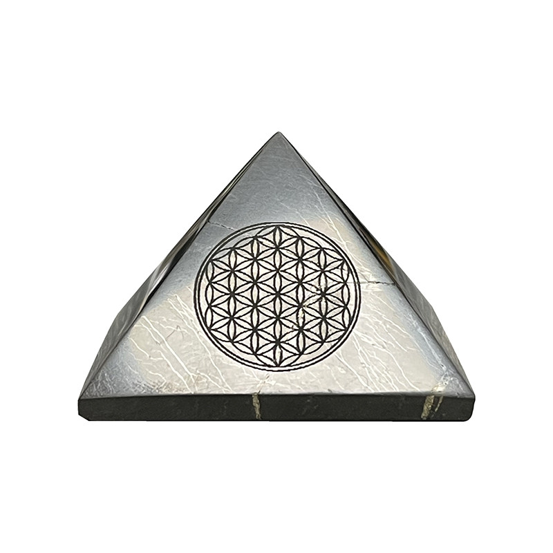 Pyramide shungite fleur de vie - la pièce
