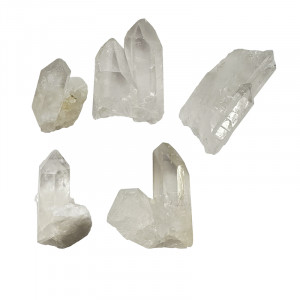 Cristal de roche - Brésil - Lot de 5 pièces