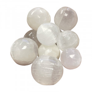 Sphère selenite blanche - lot de 10 pièces