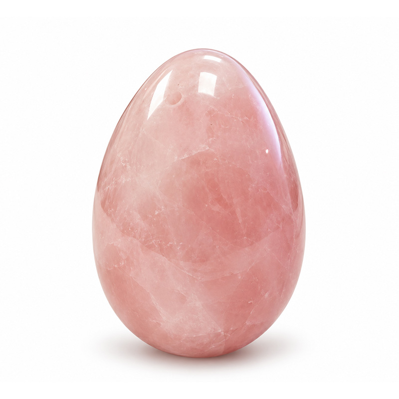 Œuf de Yoni en Quartz Rose Naturel – 50 × 35 mm