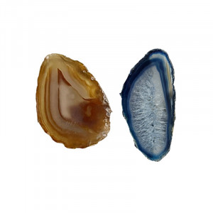 Agate fine naturelle ou bleue teintée - env. 5 à 6 cm (Taille 1) - Qualité B - 10 pièces