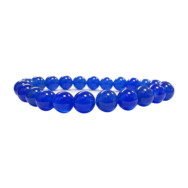 Agate bleue teintée - Bracelet - boule de 4 à 8 mm