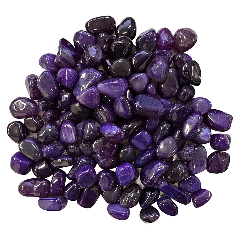 Agate teintée violette pierres roulées 1KG