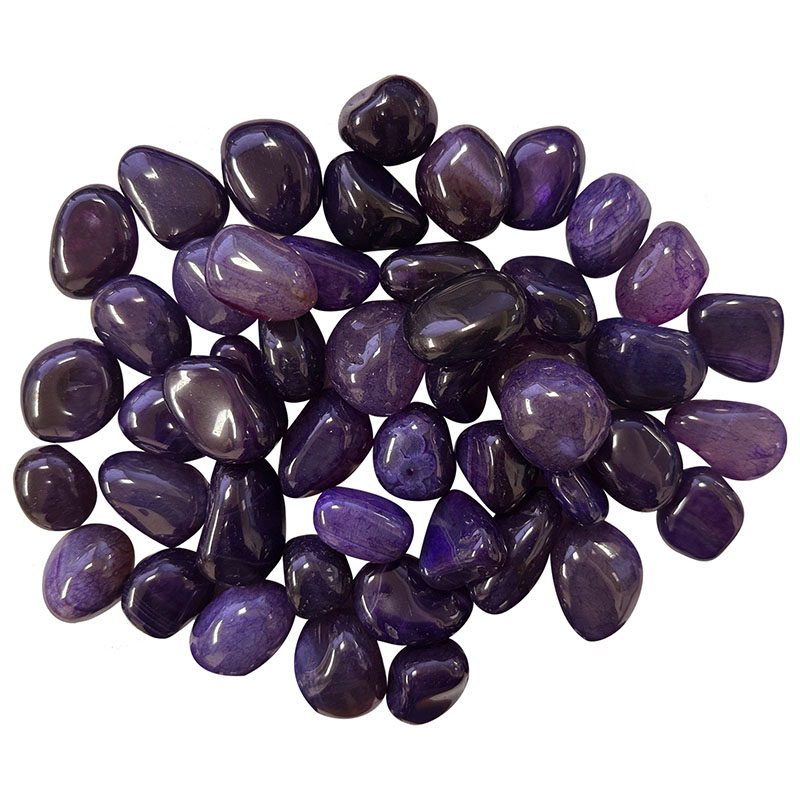 Agate teintée violette pierres roulées 1KG