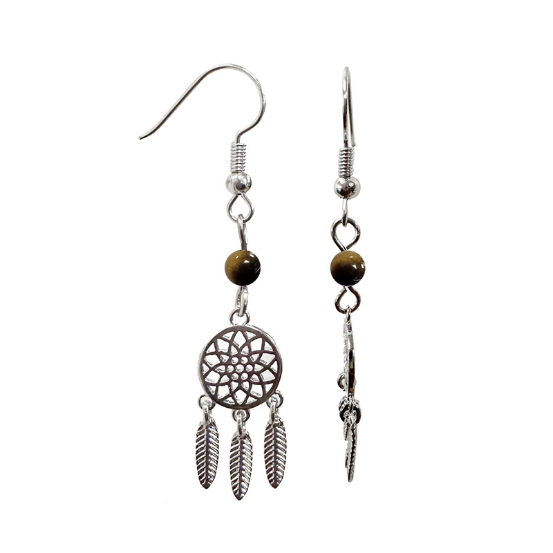 Boucles d’oreilles attrapes rêves en bronze galvanisé