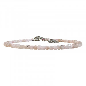 Bracelet carré facetté opale rose