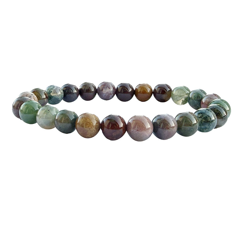 Bracelet Agate Indienne 8 mm - 20 cm ou 22,4 cm - La pièce