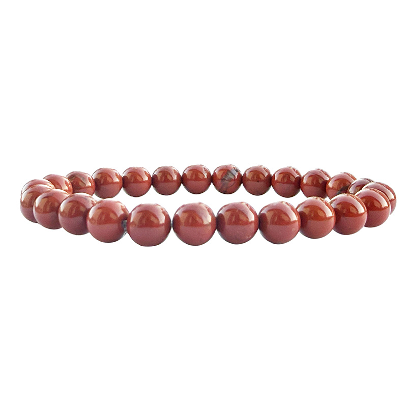 Bracelet Jaspe Rouge 8 mm - 20 cm ou 22,4 cm - La pièce