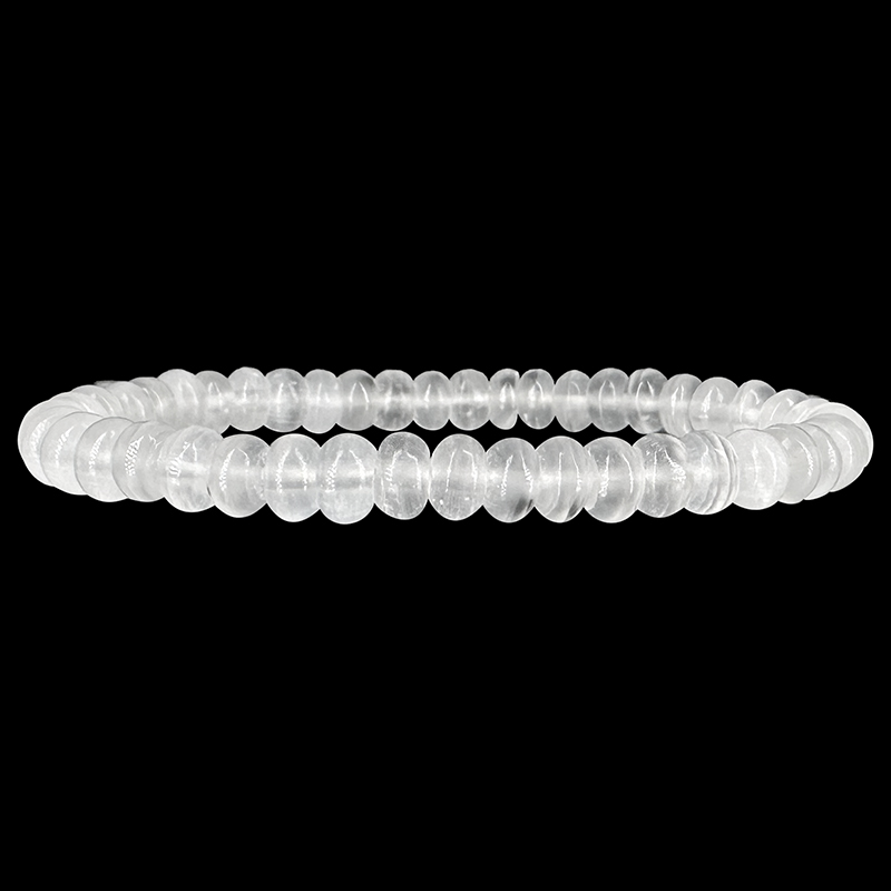 Bracelet selenite pastille 4 x 6 mm