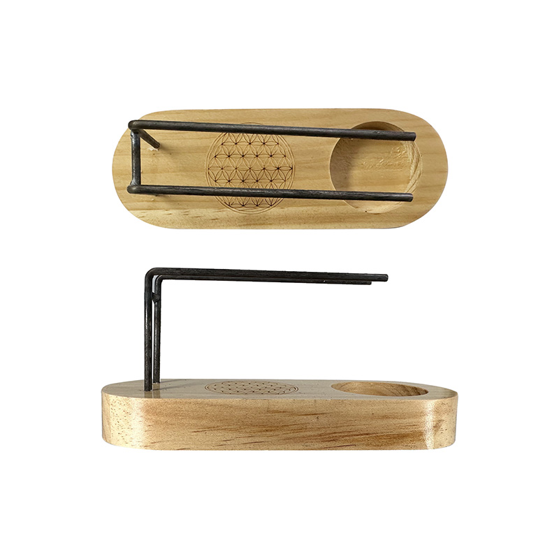 Brûleur en pin avec fleur de vie pour Palo Santo
