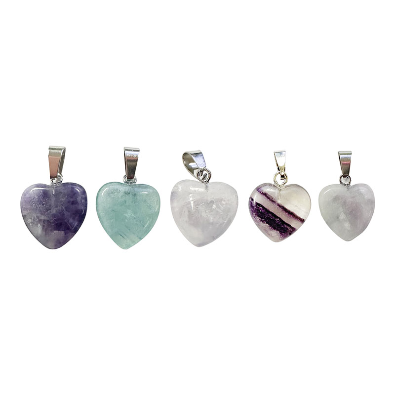 Pendentif coeur fluorine - 10 pièces