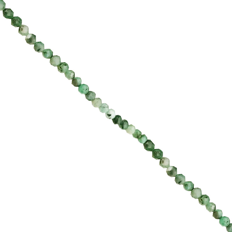 Collier Emeraude 2mm facetté argent 0.925
