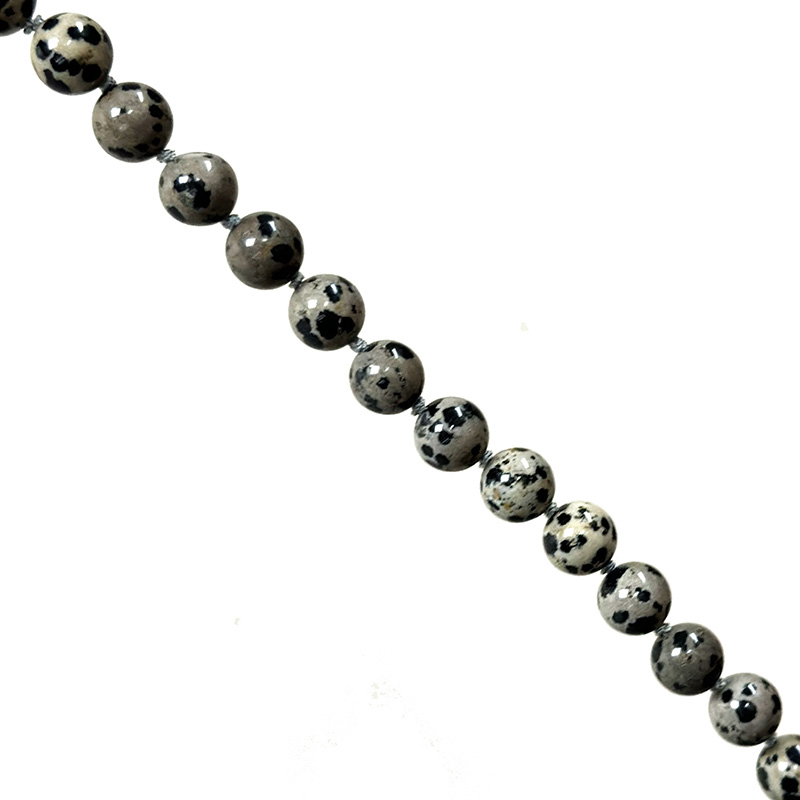 Collier Jaspe dalmatien noué