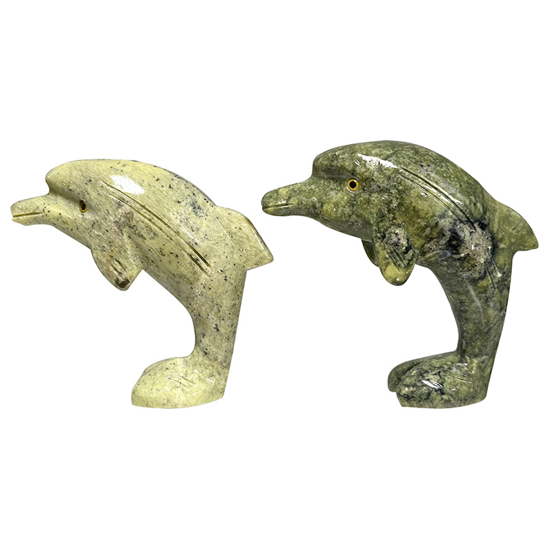 Statuette Dauphin en Serpentine – 8 à 9 cm