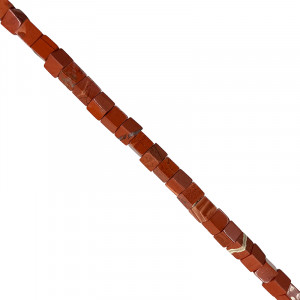 Fil carré Jaspe Rouge 4 ou 8 mm - La pièce