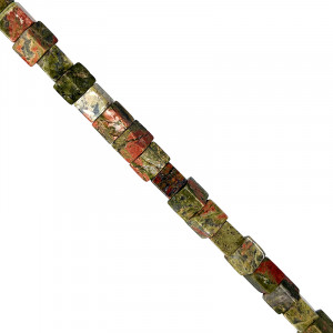 Fil carré Unakite 4 ou 8 mm - La pièce