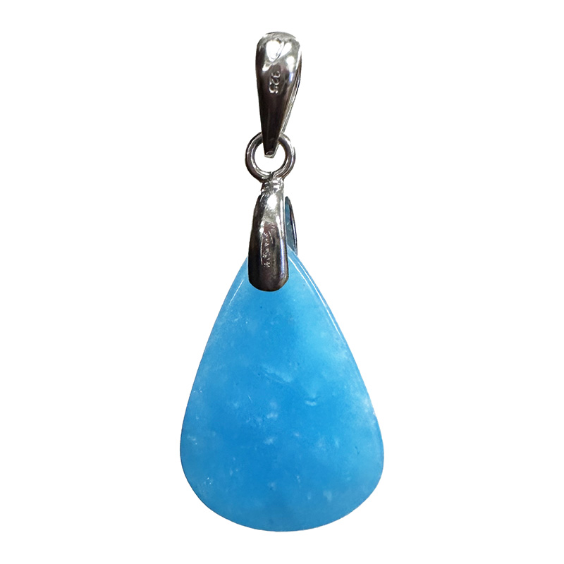 Pendentif Hemimorphite - goutte - Argent 0.925 rhodié