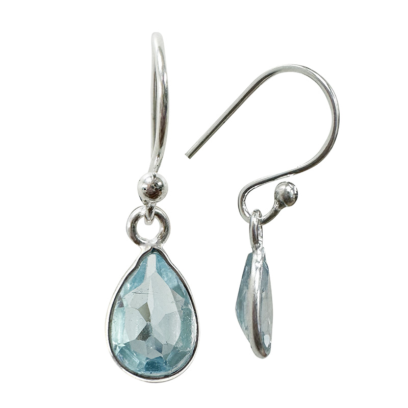 Boucles d'oreilles Topaze facettée - Argent 0.925